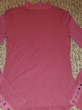 We The Free Ribbed Mock Neck Long-Sleeve Sweater in Rose Pink